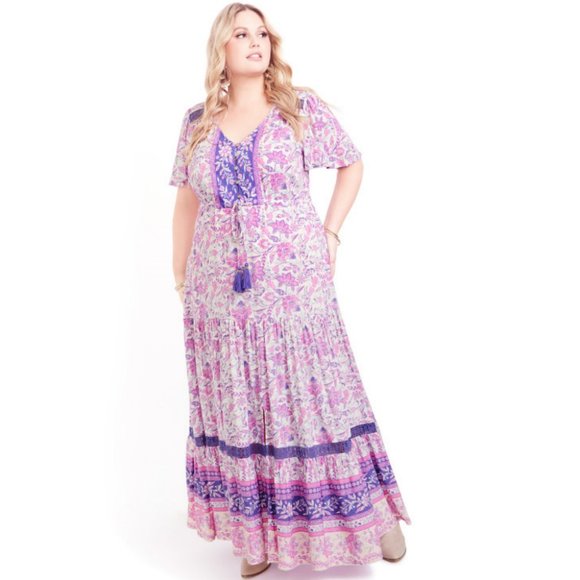 AVEOLOGY Salma Maxi Flutter Boho Dress 22/24 - Picture 2 of 15